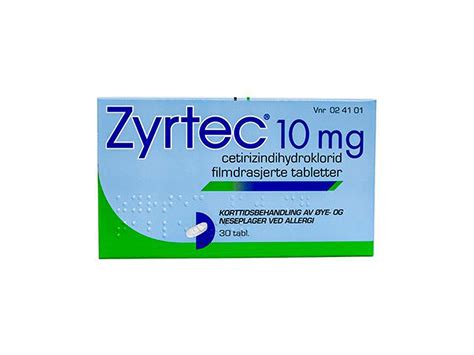 Zyrtec 10 mg tabletter, 30 stk. - Pollenallergi - Farmasiet.no