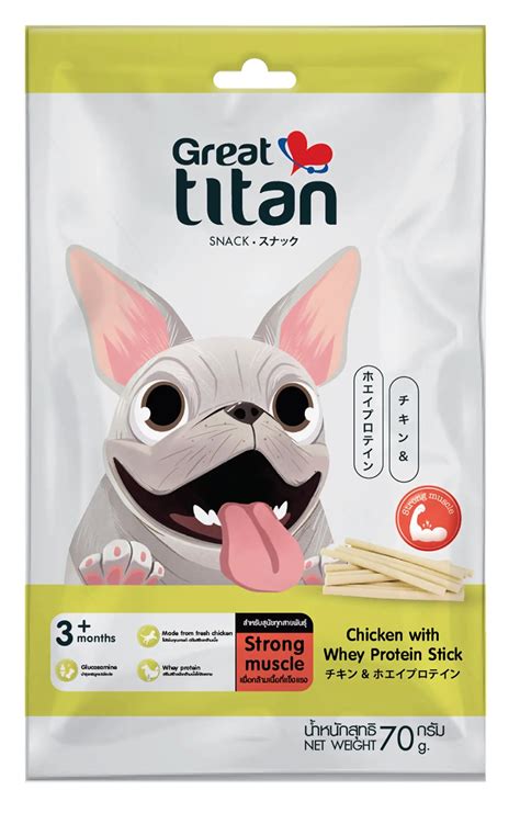 Great Titan Snack Chicken with Whey Protein Stick (70g) | Dog Treats ...