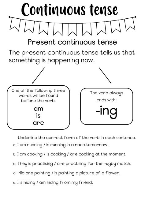 Continuous Tense Worksheet 的图像结果