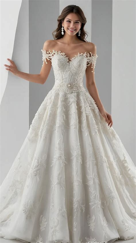 Dazzle on Your Big Day with These 15 Pearl Wedding Dress Styles - pulsepathlife.com