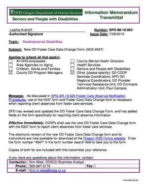 Fillable Online dhs state or SPD-IM-10-062 - DHS home - dhs state or ...