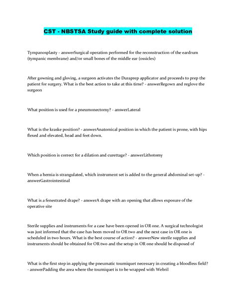 Image result for CST Study Guide Free