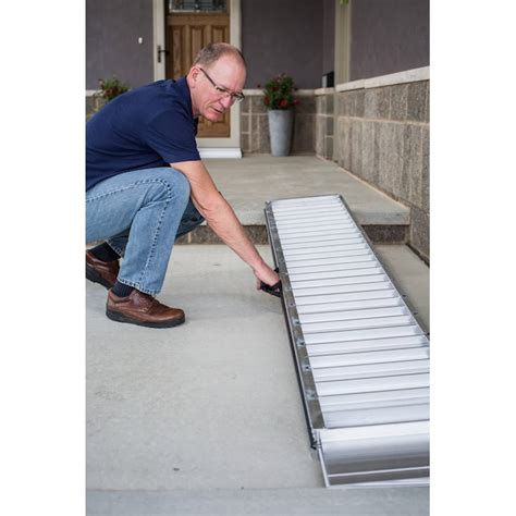 EZ-ACCESS 8-ft x 30-in Aluminum Portable Entryway Wheelchair Ramp in ...