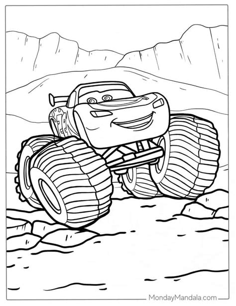 Lightning Mcqueen Monster Truck Coloring Page Printable