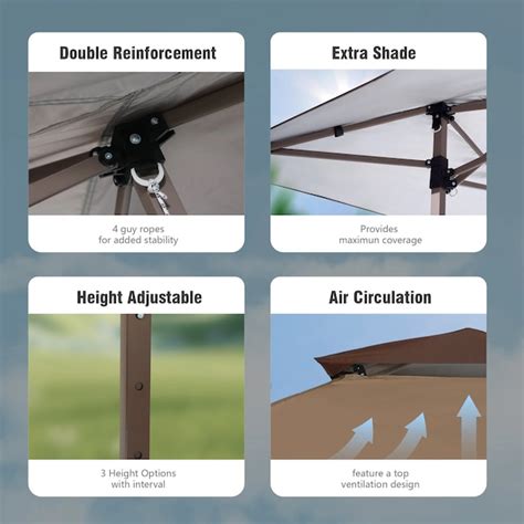 Sunshine Valley 13-ft x 13-ft Square Brown Pop-up Canopy GA-013-BR at ...