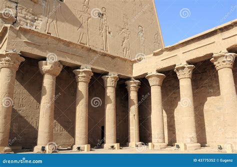 Inside the Temple of Edfu. Egypt. Stock Photo - Image of relief ...