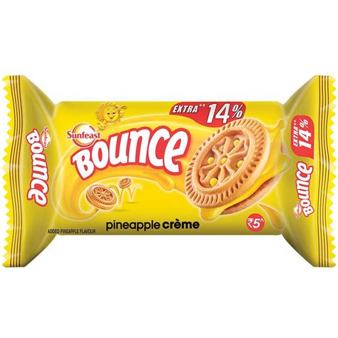 Sunfeast Bounce Biscuits- Pineapple Creme Cookies, 39 g Pouch – Fetch N Buy