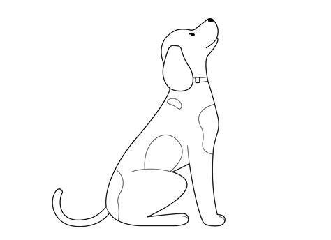 Spotted dog. Black and white outline vector illustration 12025434 ...