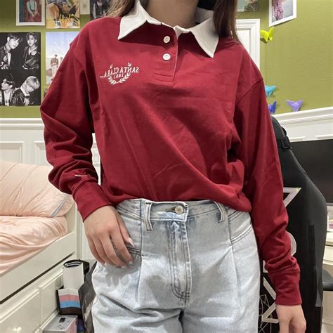 Women's White and Red Polo-shirts | Depop