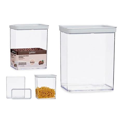 Tarro Hermético Transparente Silicona ABS 3,3L (10,5 x 23,7 x 21 cm ...