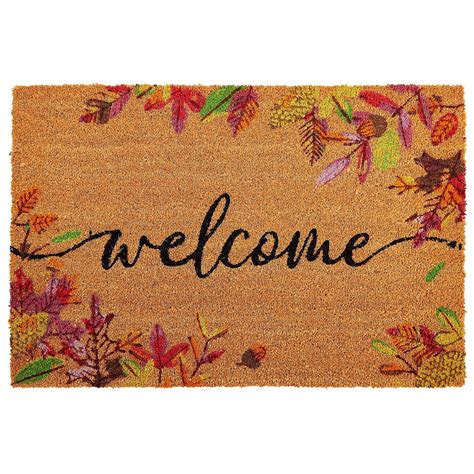 Autumn Leaves Doormat for Thanksgiving, Coir Welcome Door Mat for Fall ...