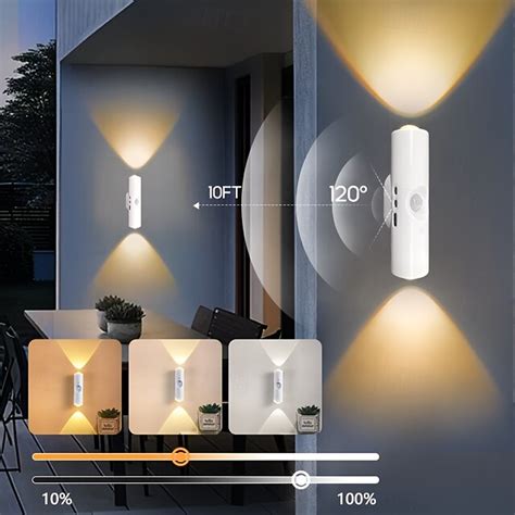 4 Pcs Magnetic Smart Motion Sensor USB Rechargeable Night Lights, Tri ...