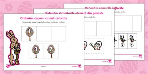 Ordonăm elemente din povestea de Paște – Fișe de lucru