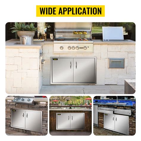 VEVOR Outdoor Kitchen Doors 34.5x19 Inch BBQ Kitchen Doors Stainless ...