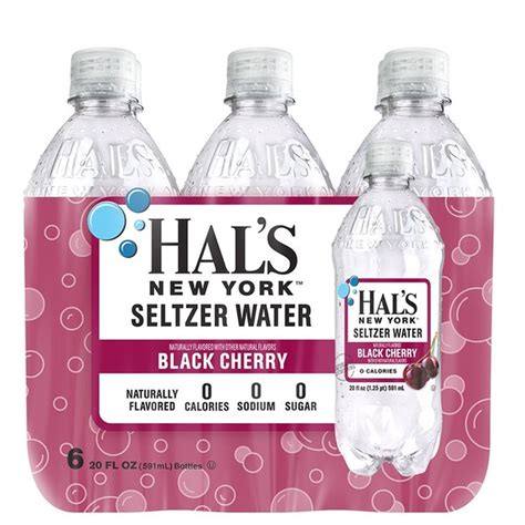 Hal's New York Seltzer Seltzer Water, Black Cherry (20 fl oz) Delivery ...