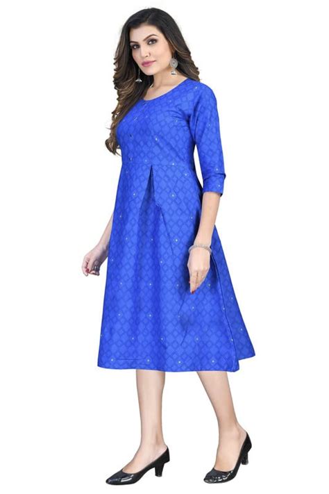 Dishani Anarkali Kurtis for Women, 3/4th Sleevs & Knee Length Fine ...