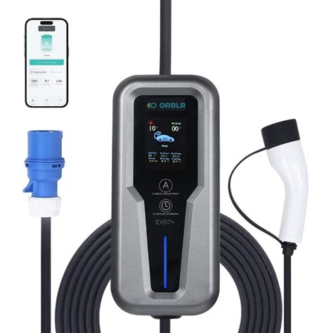 ORBLR EV Charger 7.2kW Portable, 32A Adjustable Current – Electric Car ...