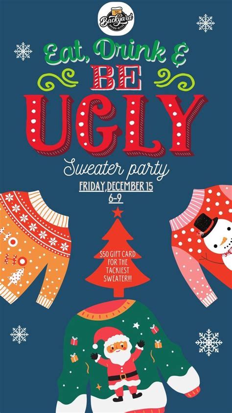 Ugly Sweater Party!, The Backyard Brews & Bites, South Hill, December ...