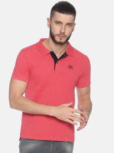 GMG Solid Men Polo Neck Red T-Shirt - Buy GMG Solid Men Polo Neck Red T ...