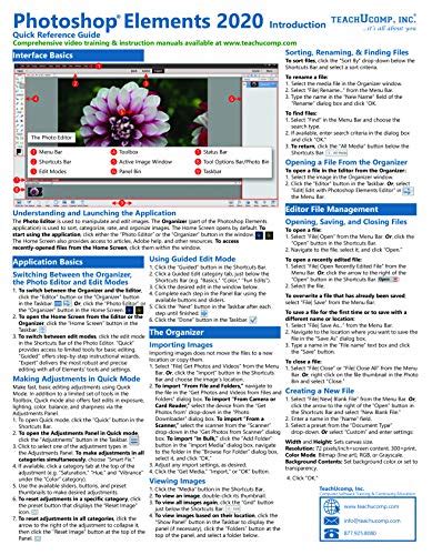 Adobe Photoshop Elements 2020 Introduction Quick Reference Training ...