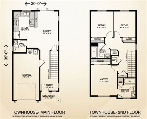 3 Bedroom Townhouse Floor Plans