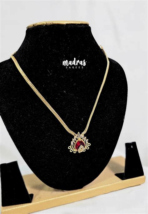 Premium 1 Gram Gold polish AD Stone Trendy New Design Short Necklace w ...