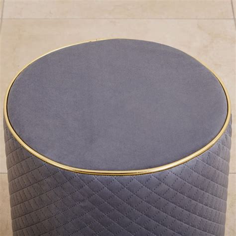 Buy Murphy Velvet Ottoman - Grey from Home Centre at just INR 2999.0