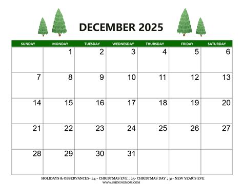 December 2025 Calendar Templates | 40 Awesome Designs!