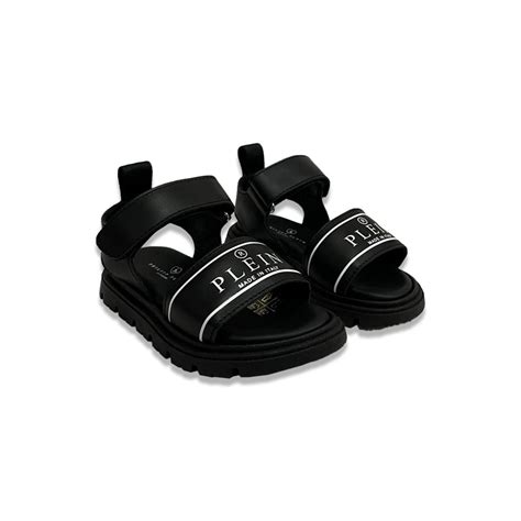 Philipp Plein – Unisex Black Leather Sandals – Little Tags Luxury