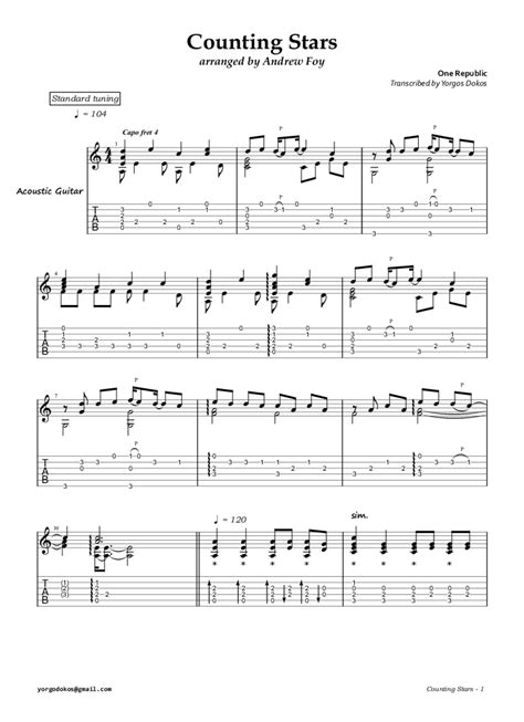 Counting Stars - OneRepublic - Fingerstyle Acoustic Guitar Cover ...