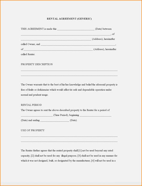 pdf free printable basic rental agreement