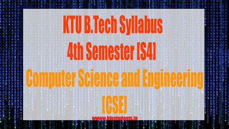 S4 Syllabus Computer Science and Engineering [CSE] | KTU Students ...