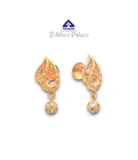 916 Gold With Kanche Collection Cz Stone Studded & Fancy Earrings For ...