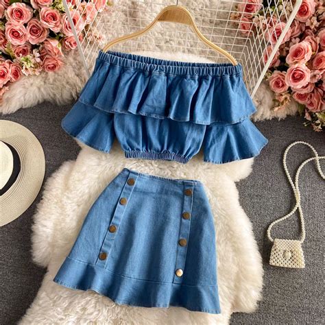 Hilarie Summer Two Piece Denim Dress - 24th Spoke