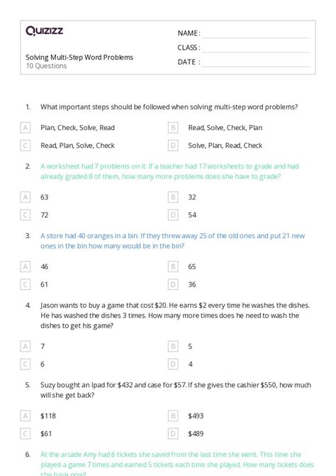 Image result for Easy Multi-Step Word Problems