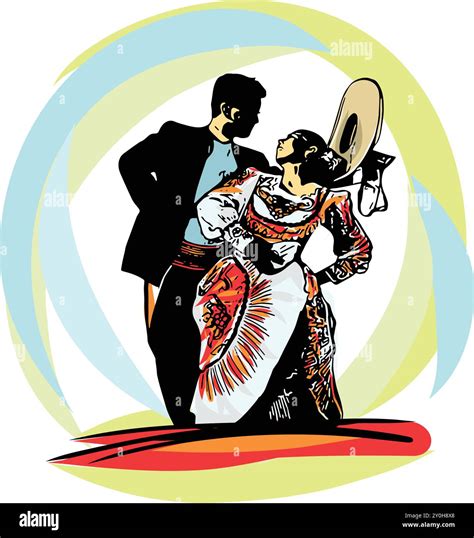 Exhibition of traditional dance dancing music Stock Vector Images - Alamy