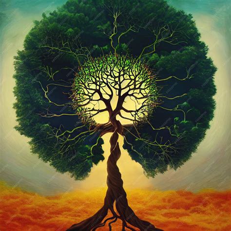 Hermoso árbol de la vida árbol sagrado mitológico sanación espiritual ...