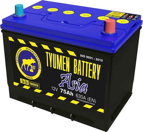Tyumen Battery Аккумулятор автомобильный, 75 А•ч, Обратная ...