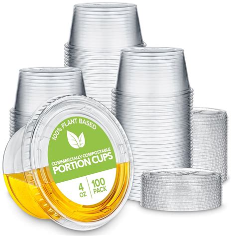 Amazon.com: (100 Pack) 4 oz Commercially Compostable Condiment ...