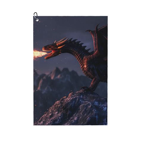 Matuu Fire Breathing Dragon Twilight for Golf Towel golf accessories ...