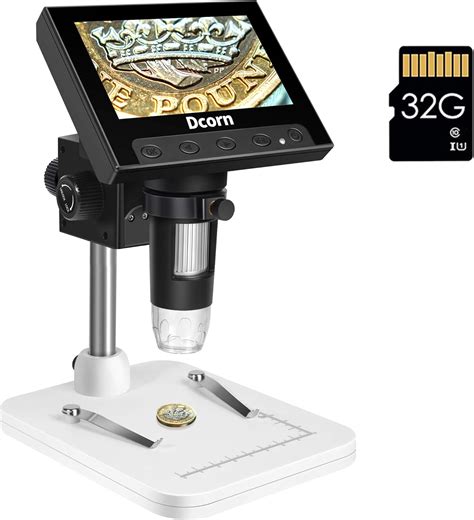 Buy Coin Microscope, Dcorn 4.3 Inch LCD Digital Microscope with 32GB TF ...