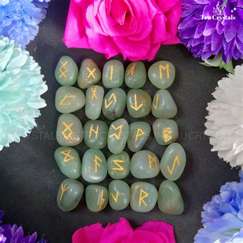 Green Aventurine Runes – Crystal Rune Set for Luck, Abundance ...
