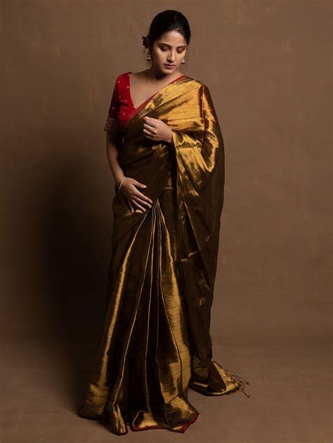 Pista Green Zari Tissue Cotton Blend Saree