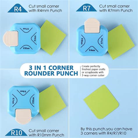 Buy SHARME 3 Way Corner Rounder Punch, 4mm, 7mm, 10mm 3 in 1 Corner ...