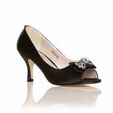 Low Heeled Wedding Shoes Uk by Ivory White Navy Satin Low Heel Bridal Prom Peep Toe Low Heeled Wedding Shoes Uk