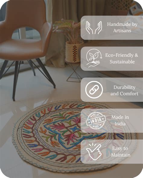 Bloom Wheel- Round Rug – Swadeh – Artisanal Handcrafted Décor