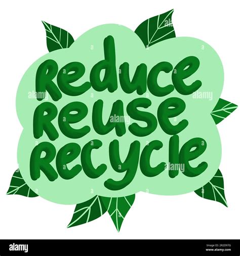 Hand drawn illustration of reduce reuse recycle ecological concept on ...