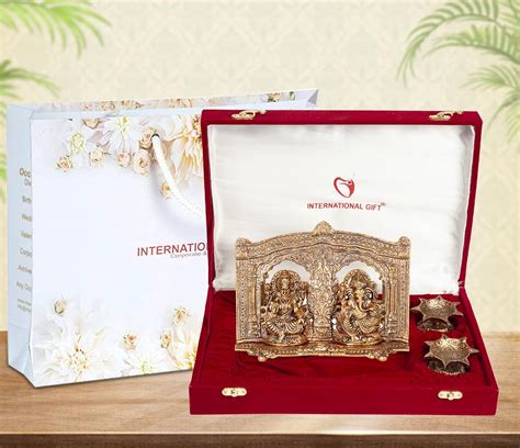 Buy INTERNATIONAL GIFT® Copper Laxmi Ganesh God Idol Statue Oxidized ...