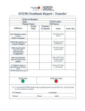 STEMI Feedback Report - Fill Out, Sign & Share Online | pdfFiller
