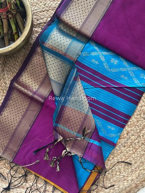 Maheshwari Purple Rich Pallu Silk Saree HPS04 – Rewa Handloom